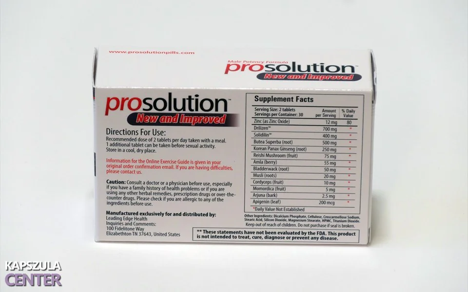 Prosolution összetétel