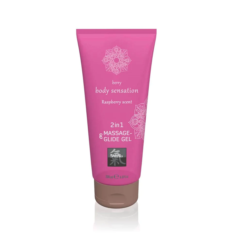Massage- & Glide Gel 2 in 1 - Raspberry scent 200ml