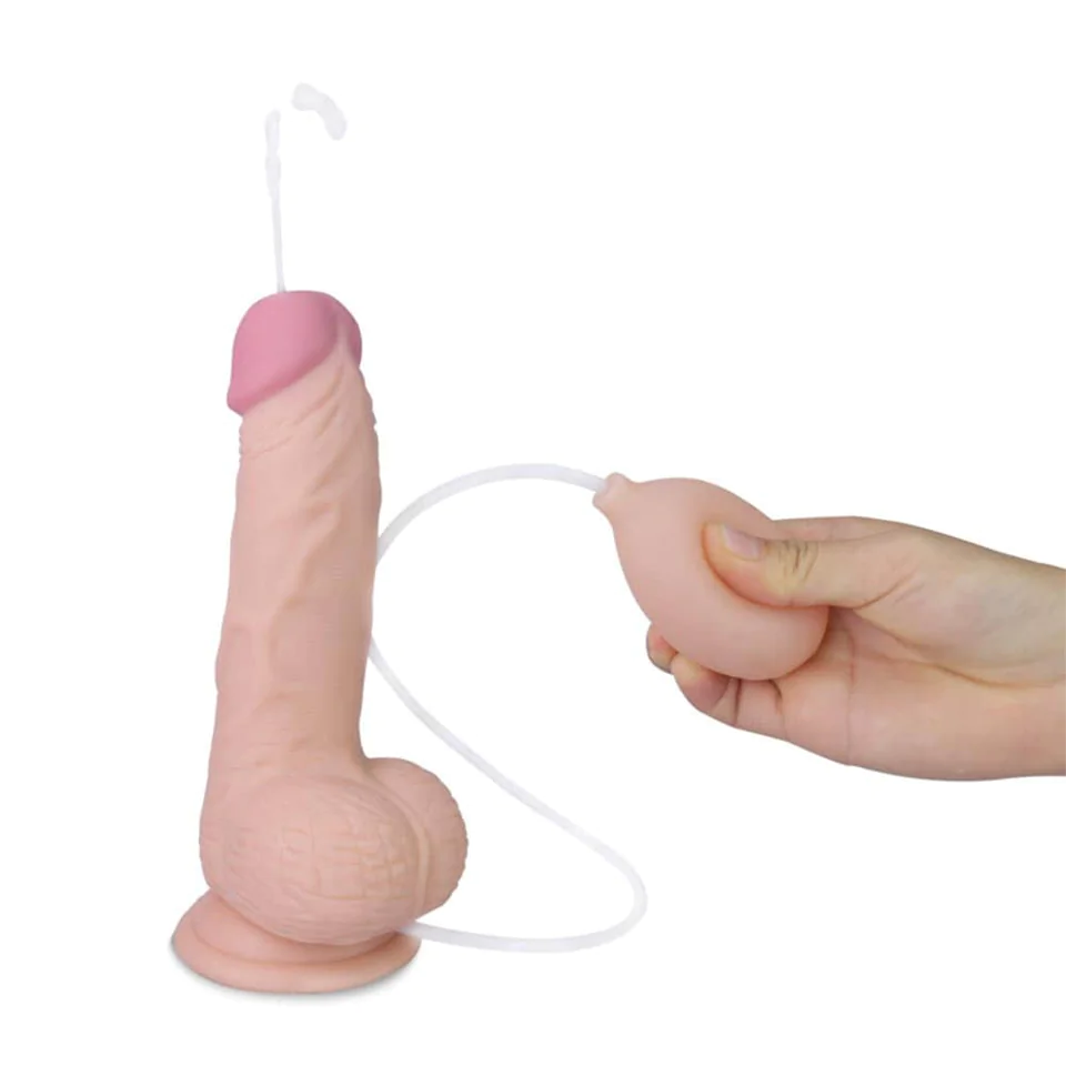 8" Soft Ejaculation Cock With Ball Flesh