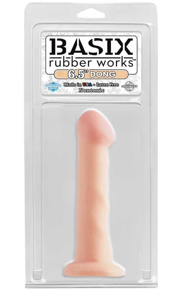 Basix Rubber Works 6.5 inch Dong With Suction Cup