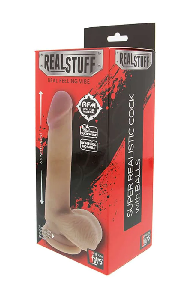 RealStuff 6.5 inch Dong With Scrotum
