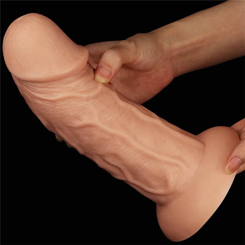 9.5'' Realistic Curved Dildo Flesh