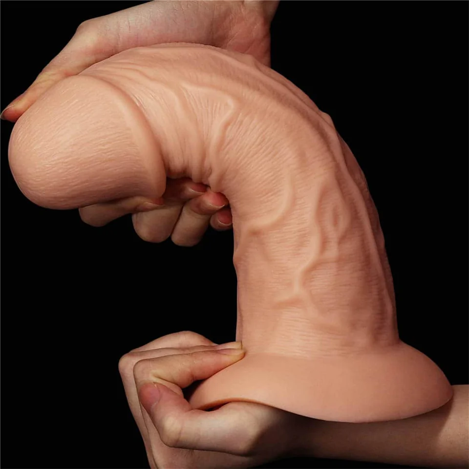 9.5'' Realistic Curved Dildo Flesh