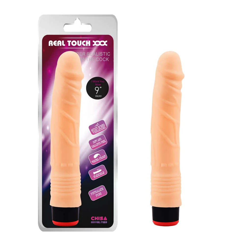Real Touch 9 inch Vibe Cock Flesh