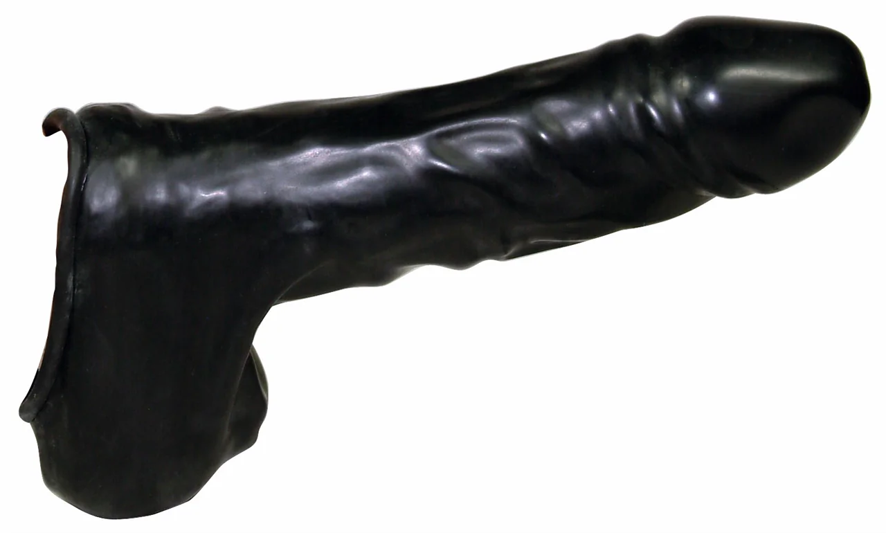 Latex pénisz-és hereköpeny(fekete) - Be Bizarre