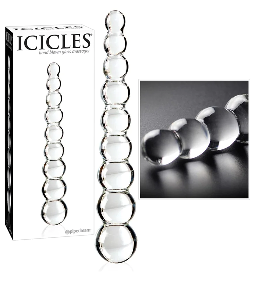 Icicles No. 2 - gömbös üvegdildó (áttetsző)