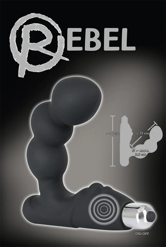 Rebel - gömbös prosztata vibrátor (fekete)