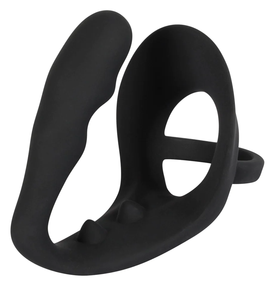 Black Velvet - hullámos análdildó pénisz- és heregyűrűvel (f