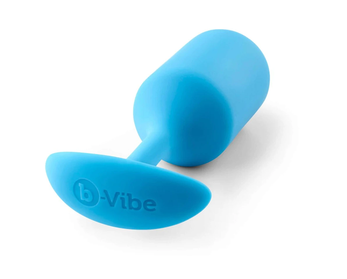 b-vibe Snug Plug 3 - dupla golyós anál dildó (180g) - kék