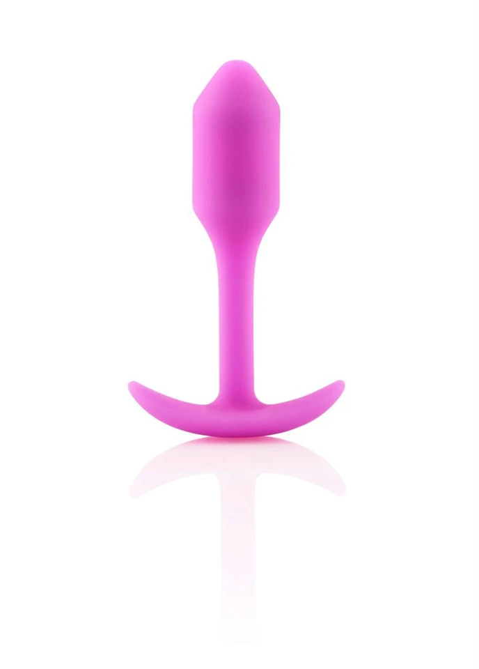 b-vibe Snug Plug 1 - anál dildó belső súllyal (55g) - pink