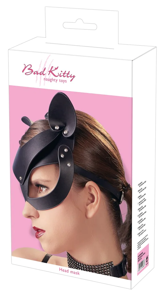 Bad Kitty - műbőr, strasszos cicamaszk (fekete)