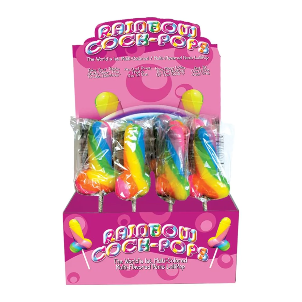 Rainbow Cock Pop - színes péniszes nyalóka (85g) - gyümölcsö