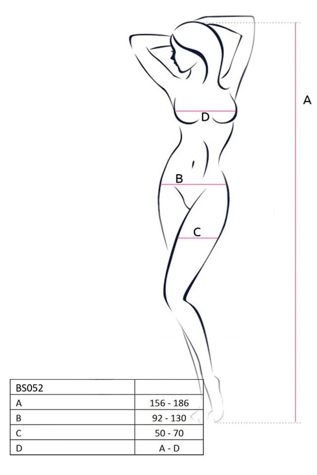 Passion BS052 - nyitott necc overall, csipke szett optikával