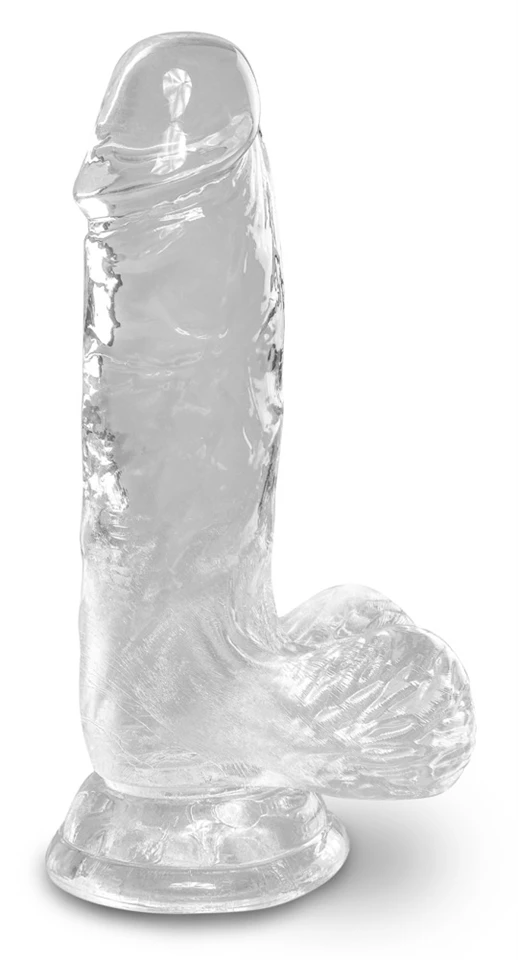 King Cock Clear 5 - tapadótalpas, herés kis dildó (13cm)