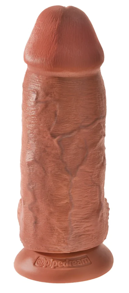 King Cock 9 Chubby - tapadótalpas, herés dildó (23cm) - söté