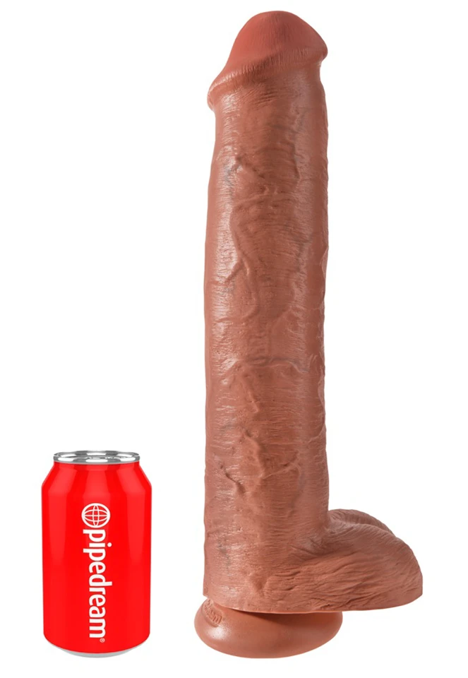 King Cock 15 - gigantikus, tapadótalpas, herés dildó (38cm) 