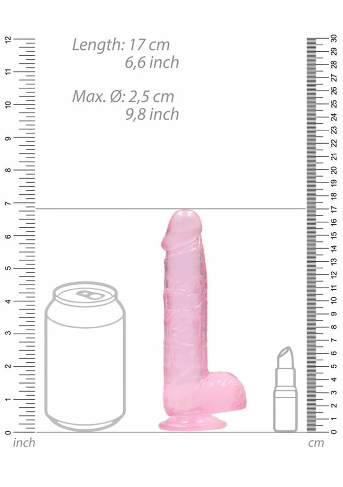 REALROCK - áttetsző élethű dildó - pink (15cm)