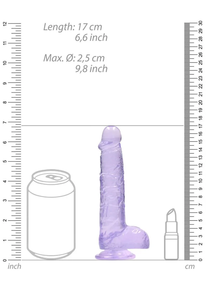 REALROCK - áttetsző élethű dildó - lila (15cm)