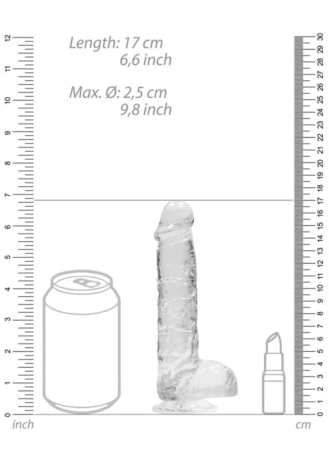 REALROCK - áttetsző élethű dildó - víztiszta (15cm)