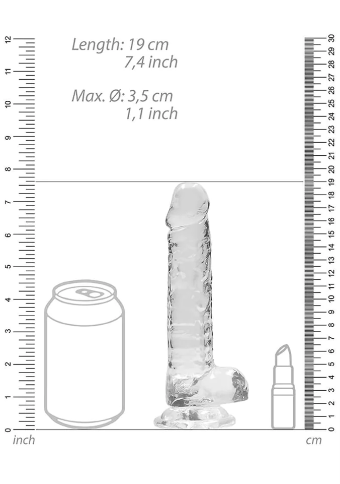 REALROCK - áttetsző élethű dildó - víztiszta (17cm)