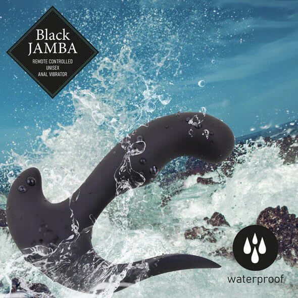 FEELZTOYS Black Jamba - akkus, rádiós, melegítős anál vibrát