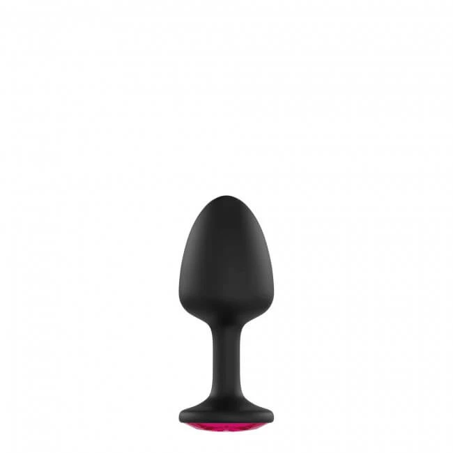 Dorcel Geisha Plug Ruby M - pink köves anál dildó (fekete)