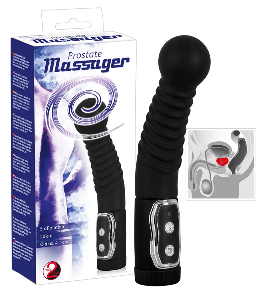 Prostate massager - forgó prosztatavibrátor (fekete)