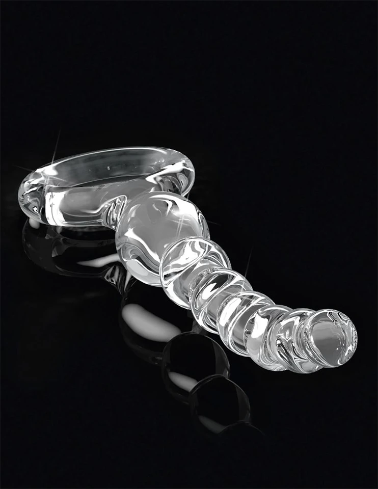 Icicles No. 67 - gömbös üvegdildó fogógyűrűvel (áttetsző)
