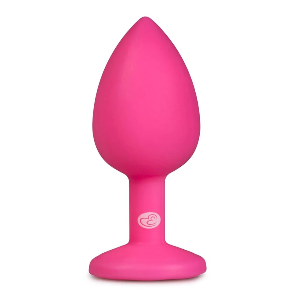 Easytoys Diamond - fehér köves anál dildó (kicsi) - pink