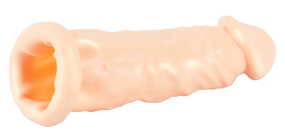 Silicone - hosszabbító péniszköpeny (natúr) - 19cm