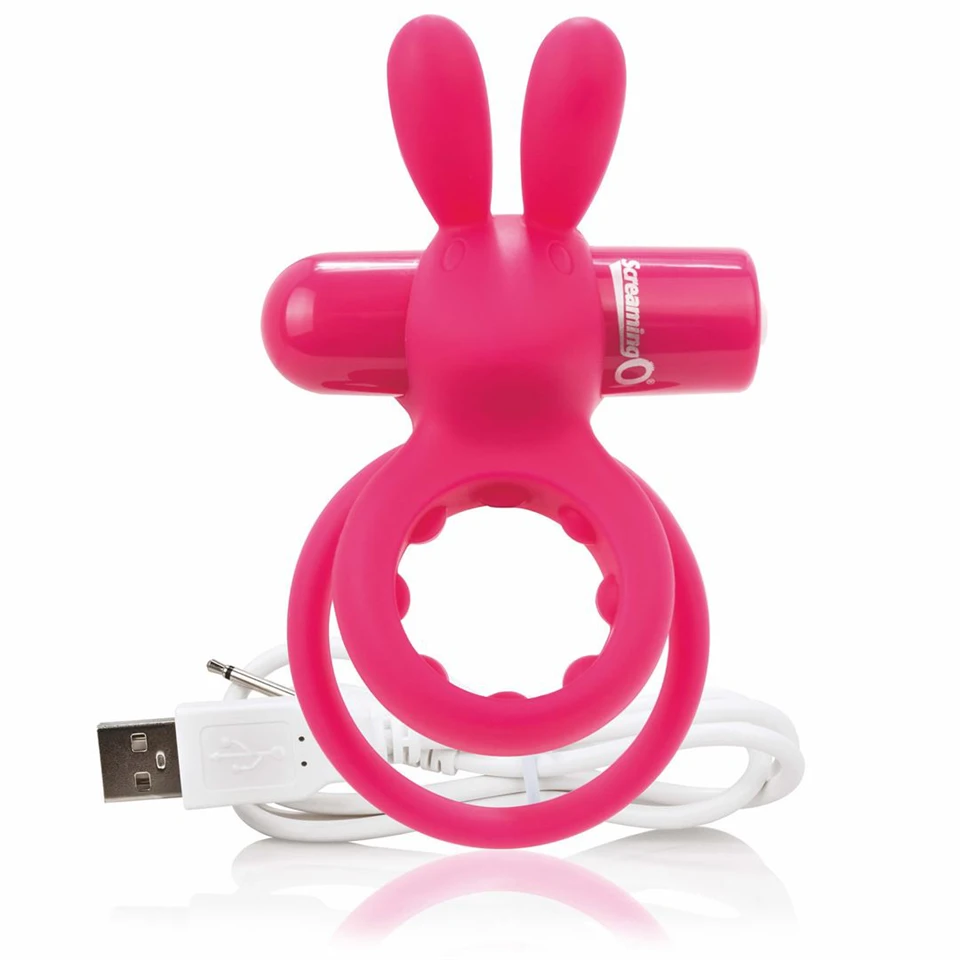 Screaming Charged Ohare - akkus, nyuszis péniszgyűrű (pink)
