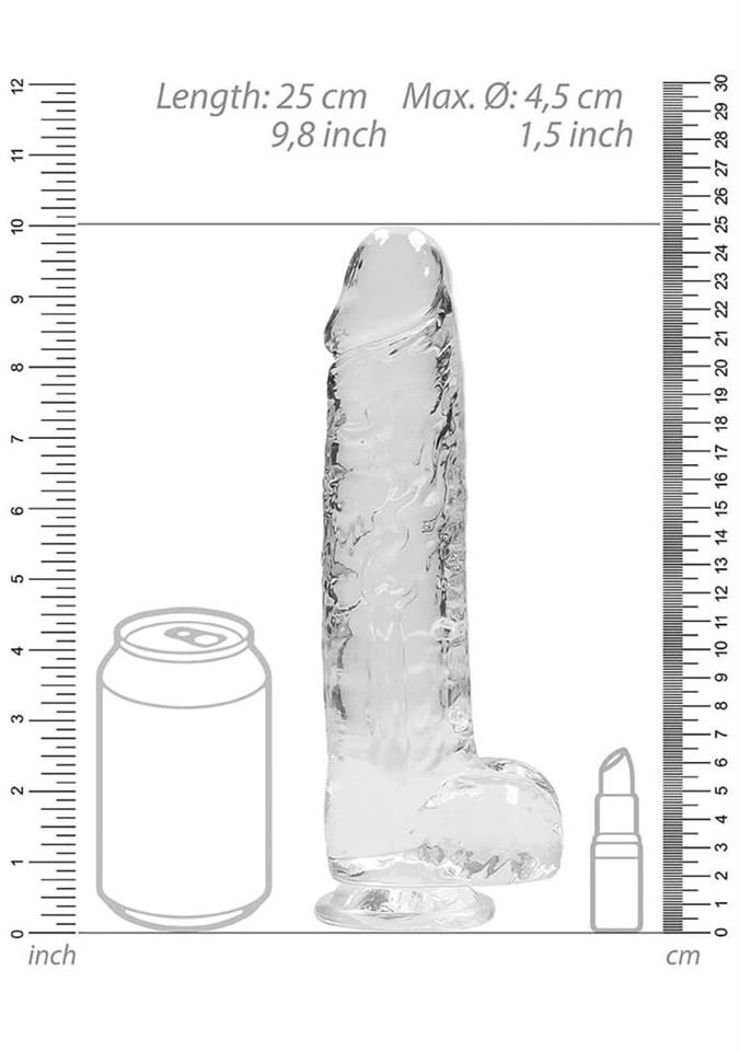 REALROCK - áttetsző élethű dildó - víztiszta (22cm)