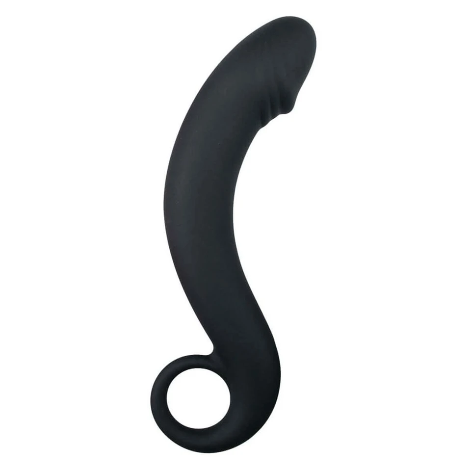 EasyToys Curved Dong - szilikon anál dildó (fekete)