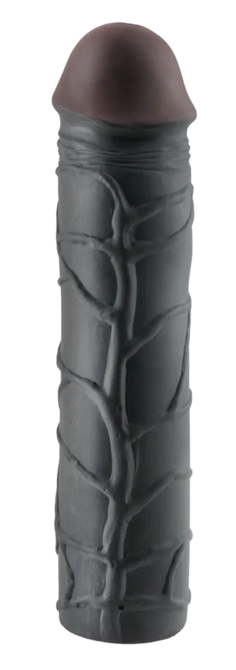 X-TENSION Mega 3 - élethű péniszköpeny (22,8cm) - fekete