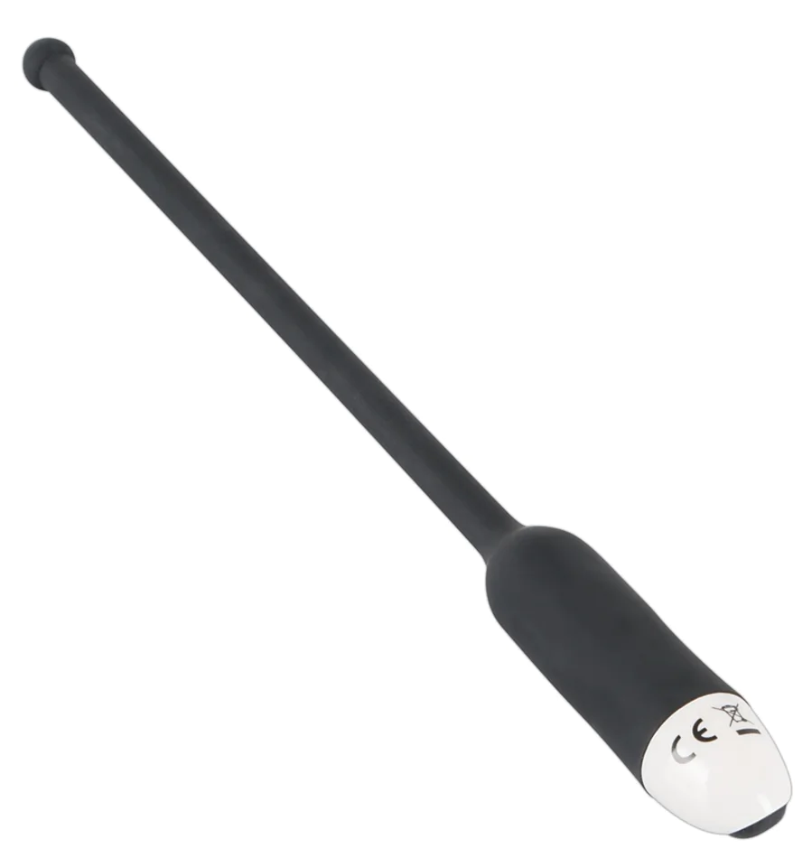DILATOR - hosszú, szilikon húgycsővibrátor - fekete (8-11mm)