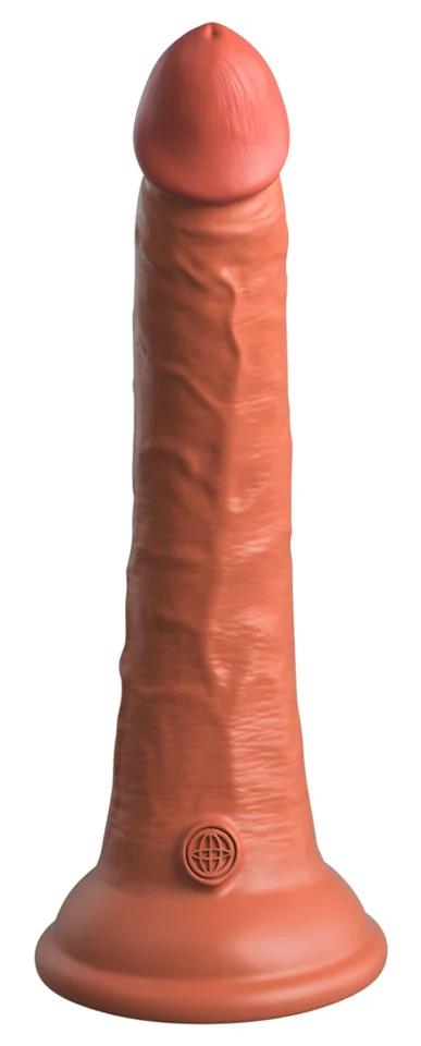 King Cock Elite 7- tapadótalpas, élethű dildó (18cm) - sötét