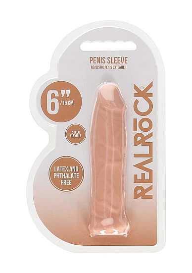 RealRock Penis Sleeve 6 - péniszköpeny (17cm) - natúr