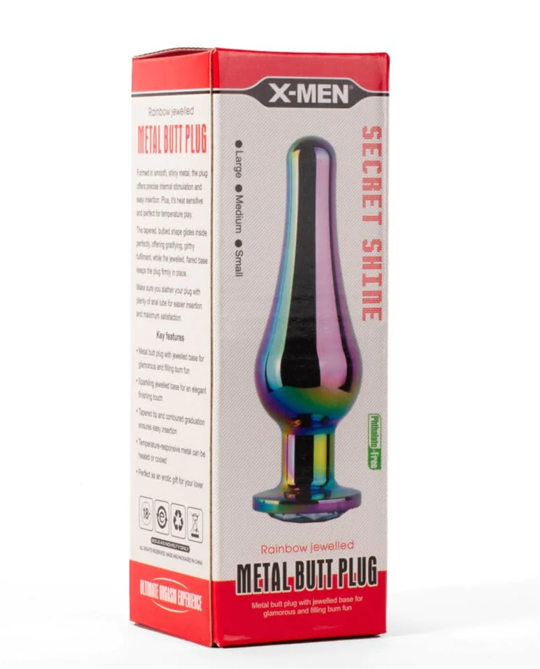X-MEN Secret Shine Metal Butt Plug Rainbow M