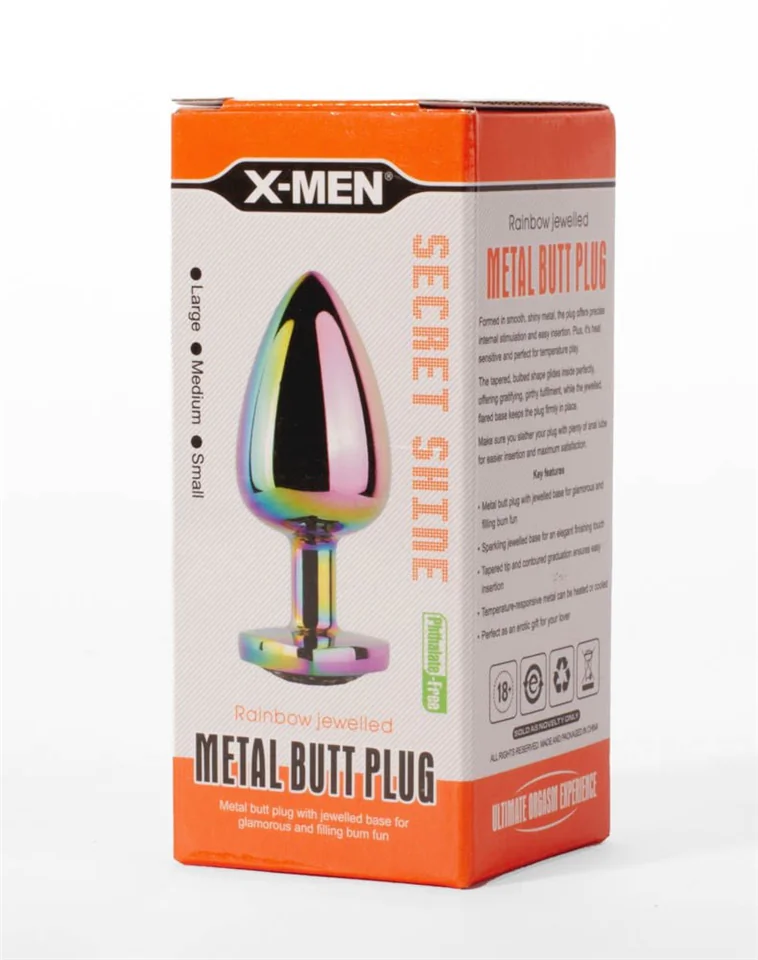 X-MEN Secret Shine Metal Butt Plug Rainbowheart M 
