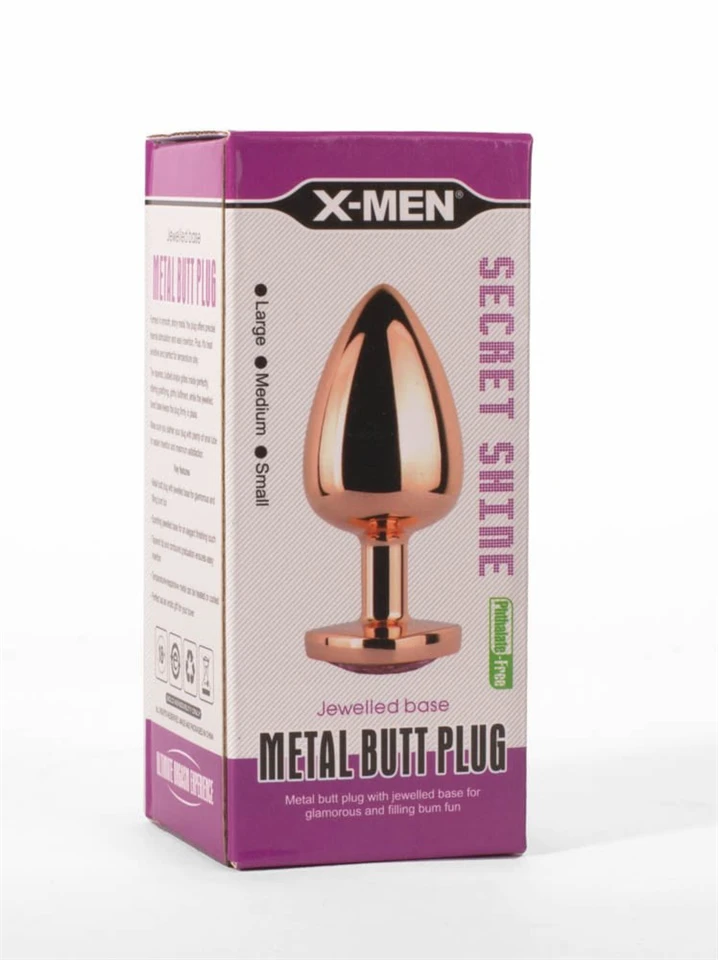 X-MEN Secret Shine Metal Butt Plug Rose Gold Heart M