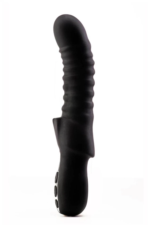 Dream Toys Typhon - akkus, bordázott vibrátor (fekete)