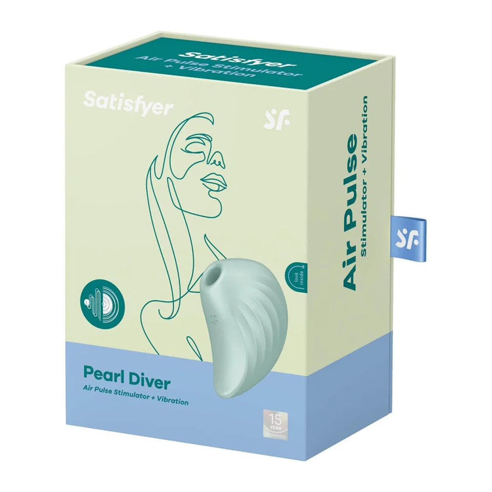 Satisfyer Pearl Diver - akkus, léghullámos csikló vibrátor (menta)