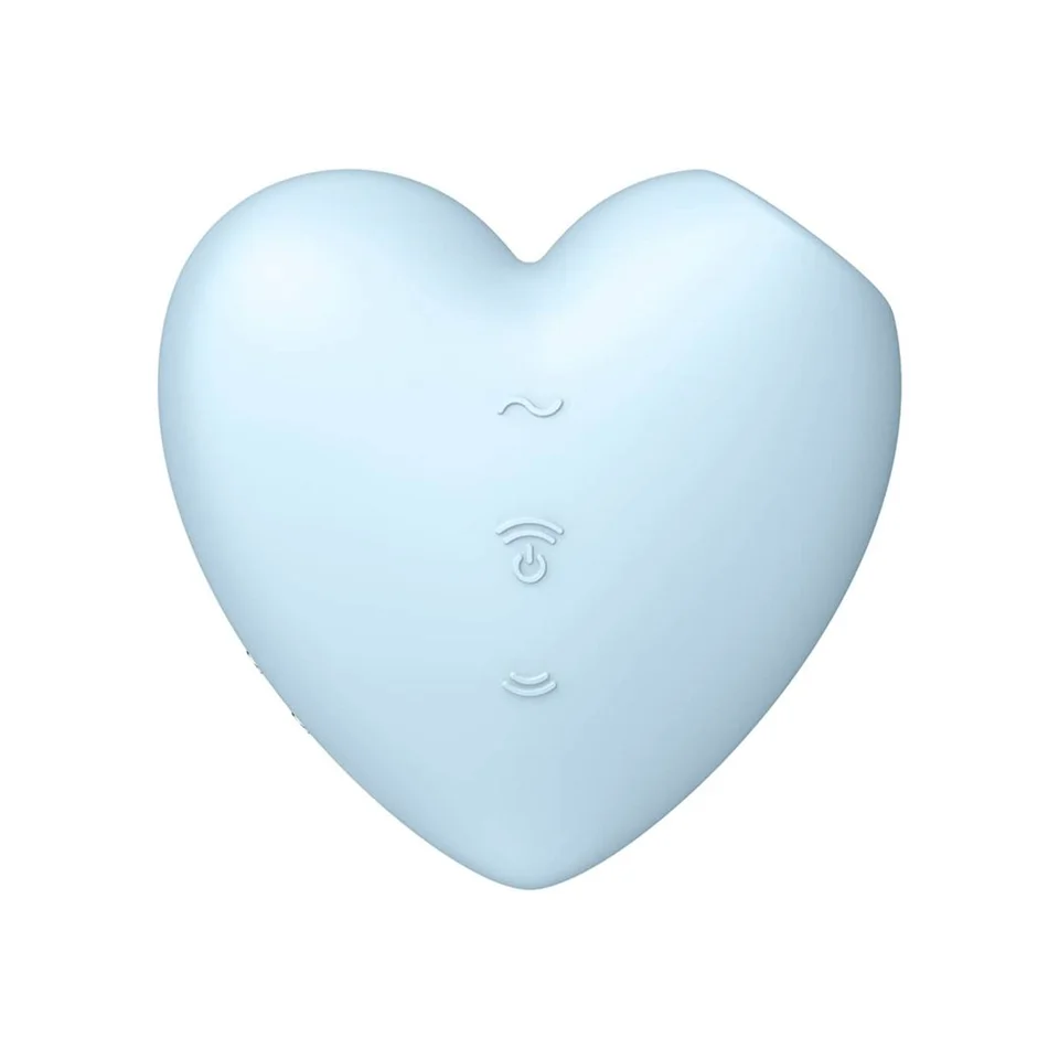 Satisfyer Cutie Heart - akkus, léghullámos csikló vibrátor (kék)