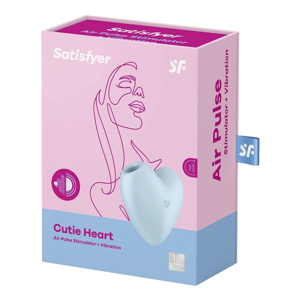 Satisfyer Cutie Heart - akkus, léghullámos csikló vibrátor (kék)