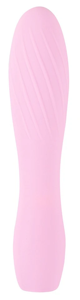 Cuties Mini 3 - akkus, vízálló, bordás vibrátor (pink)