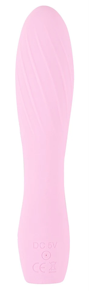 Cuties Mini 3 - akkus, vízálló, bordás vibrátor (pink)
