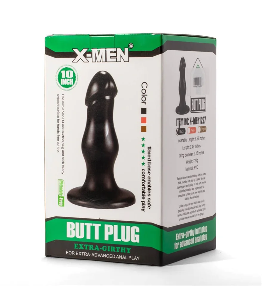 X-Men 8.66" Extra Girthy Butt Plug Black II