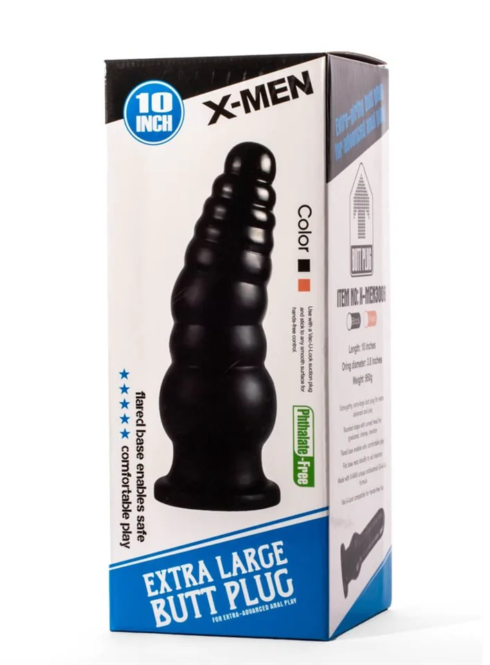 X-Men 10" Extra Large Butt Plug Black II