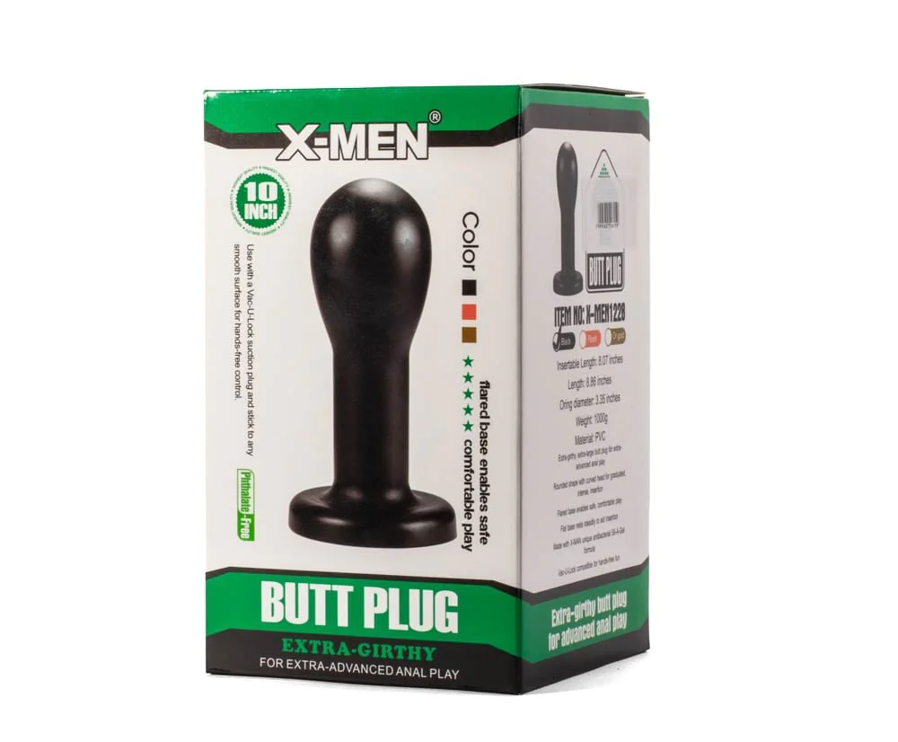 X-Men 8.86 Extra Girthy Butt Plug Black