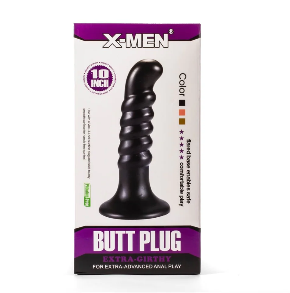 X-Men 10" Extra Girthy Butt Plug Black IV